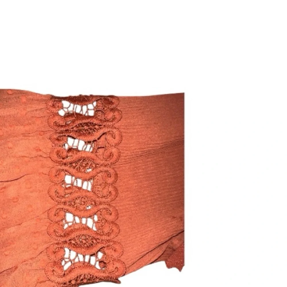 Sioni Milano size medium, Terracotta soft sweater, ornate sleeves